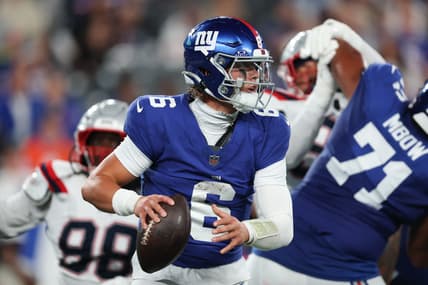 Jaxson Dart, NFL: New England Patriots at New York Giants