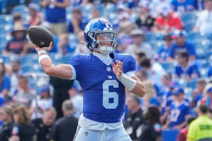 Jaxson Dart, NFL: New York Giants at Buffalo Bills