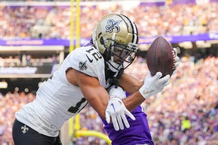Chris Olave, Giants, NFL: New Orleans Saints at Minnesota Vikings