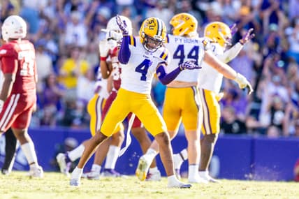 NCAA Football: Arkansas at Louisiana State, mansoor delane, new york giants