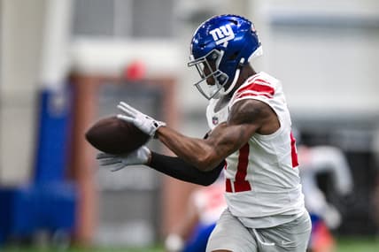 Tyler Nubin participates in a drill during Giants OTAs