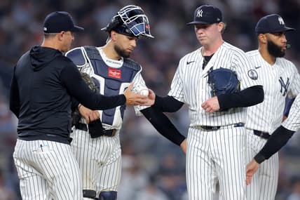 Ryan Weathers pitches for the Yankees against Toronto