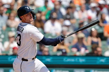 Dillon Dingler batting for the Tigers