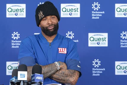 Odell Beckham Jr. speaks with media after Giants OTAs