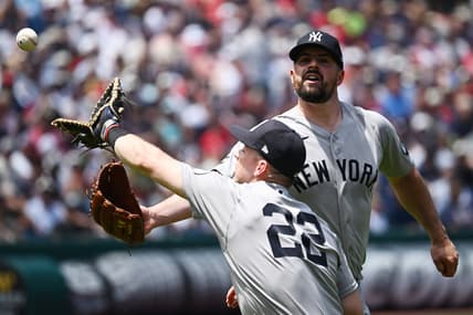 Carlos Rodón delivering a pitch for the Yankees