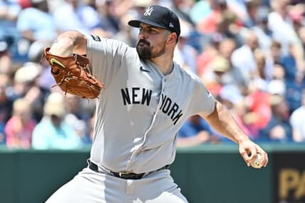 Carlos Rodón pitching for the Yankees