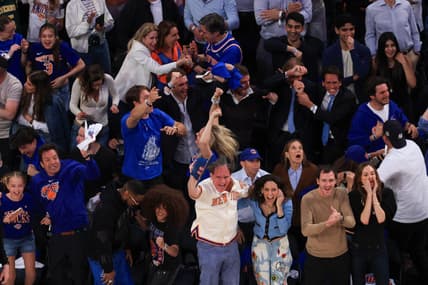 Knicks fans react inside Madison Square Garden during the playoffs
