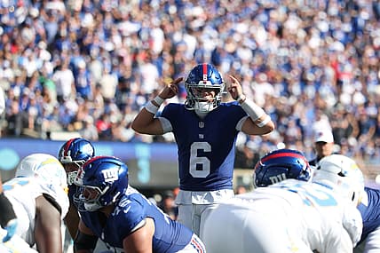 Jaxson Dart, NFL: Los Angeles Chargers at New York Giants