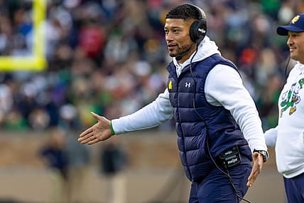 Marcus Freeman, giants, NCAA Football: Syracuse at Notre Dame