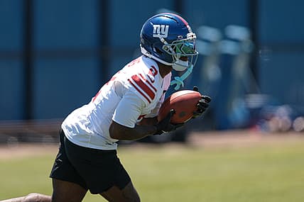 Deonte Banks participates in Giants organized team activities