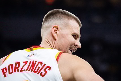 warriors, kristaps porzingis, NBA: Atlanta Hawks at Indiana Pacers