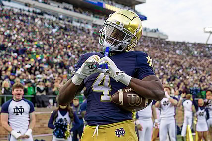 Jeremiyah Love, giants, NCAA Football: Syracuse at Notre Dame