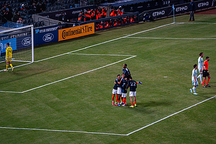 New York City FC’s goal celebration at Yankee Stadium | Credit: Shanely Leonardini