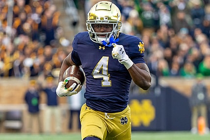 Jeremiyah Love, giants, NCAA Football: Syracuse at Notre Dame