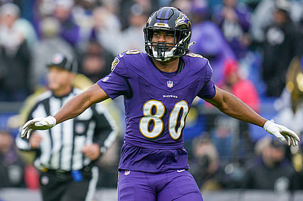 Isaiah Likely, giants, NFL: Los Angeles Rams at Baltimore Ravens