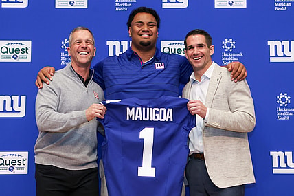 Francisco Mauigoa, NFL: New York Giants Draft Press Conference