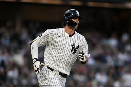Spencer Jones hitting a home run for the Yankees
