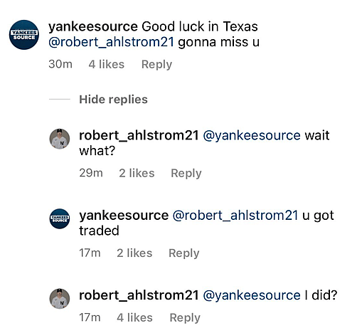 Robby Ahlstrom, yankees