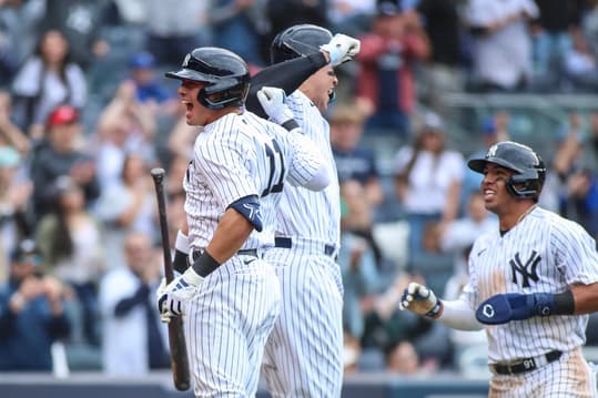 mlb: toronto blue jays at new york yankees, aaron judge, anthony volpe