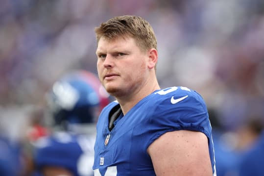 Dec 31, 2023; East Rutherford, New Jersey, USA; New York Giants center John Michael Schmitz Jr. (61) at MetLife Stadium. Mandatory Credit: Vincent Carchietta-USA TODAY Sports