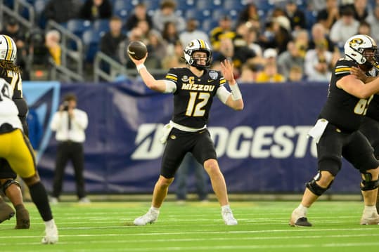 NCAA Football: Music City Bowl-Iowa at Missouri, brady cook, new york jets