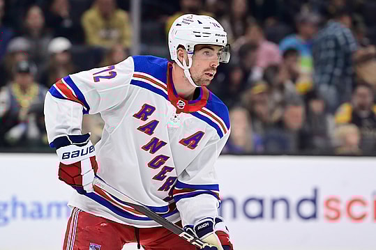New York Rangers center Filip Chytil (72) skates against the Boston Bruins during the second period at TD Garden