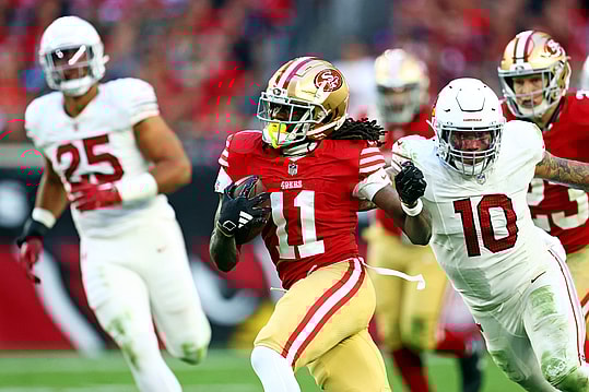 nfl: san francisco 49ers at arizona cardinals, brandon aiyuk, new york giants
