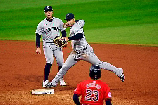 MLB: ALCS-New York Yankees at Cleveland Guardians, gleyber torres