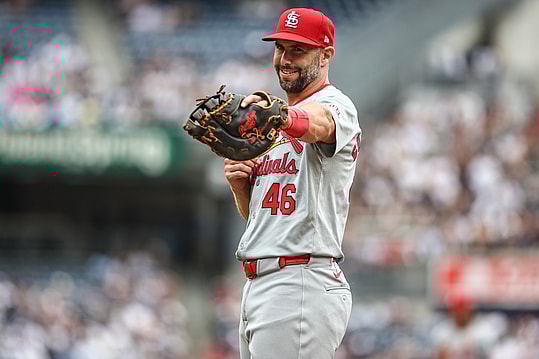 Sep 1, 2024; Bronx, New York, USA;  St. Louis Cardinals first baseman Paul Goldschmidt (46) at Yankee Stadium. Mandatory Credit: Wendell Cruz-Imagn Images