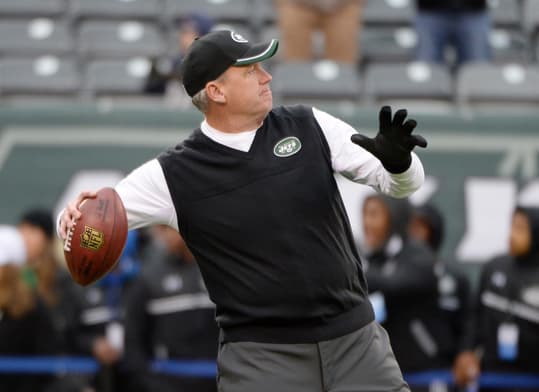 Dec 21, 2014; East Rutherford, NJ, USA; New York Jets head coach Rex Ryan before the game against the New England Patriots at MetLife Stadium. Mandatory Credit: Robert Deutsch-Imagn Images