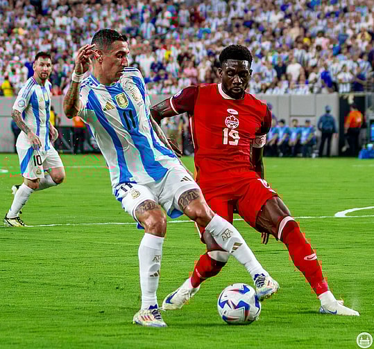 Angel Di Maria and Alphonso Davies were key during the match | Credit Juan Carlos Rubiano