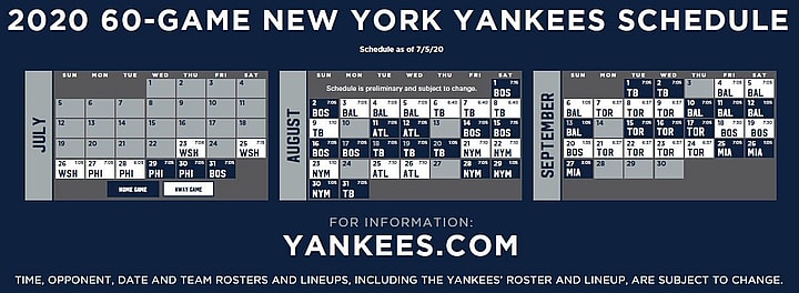 Yankees schedule