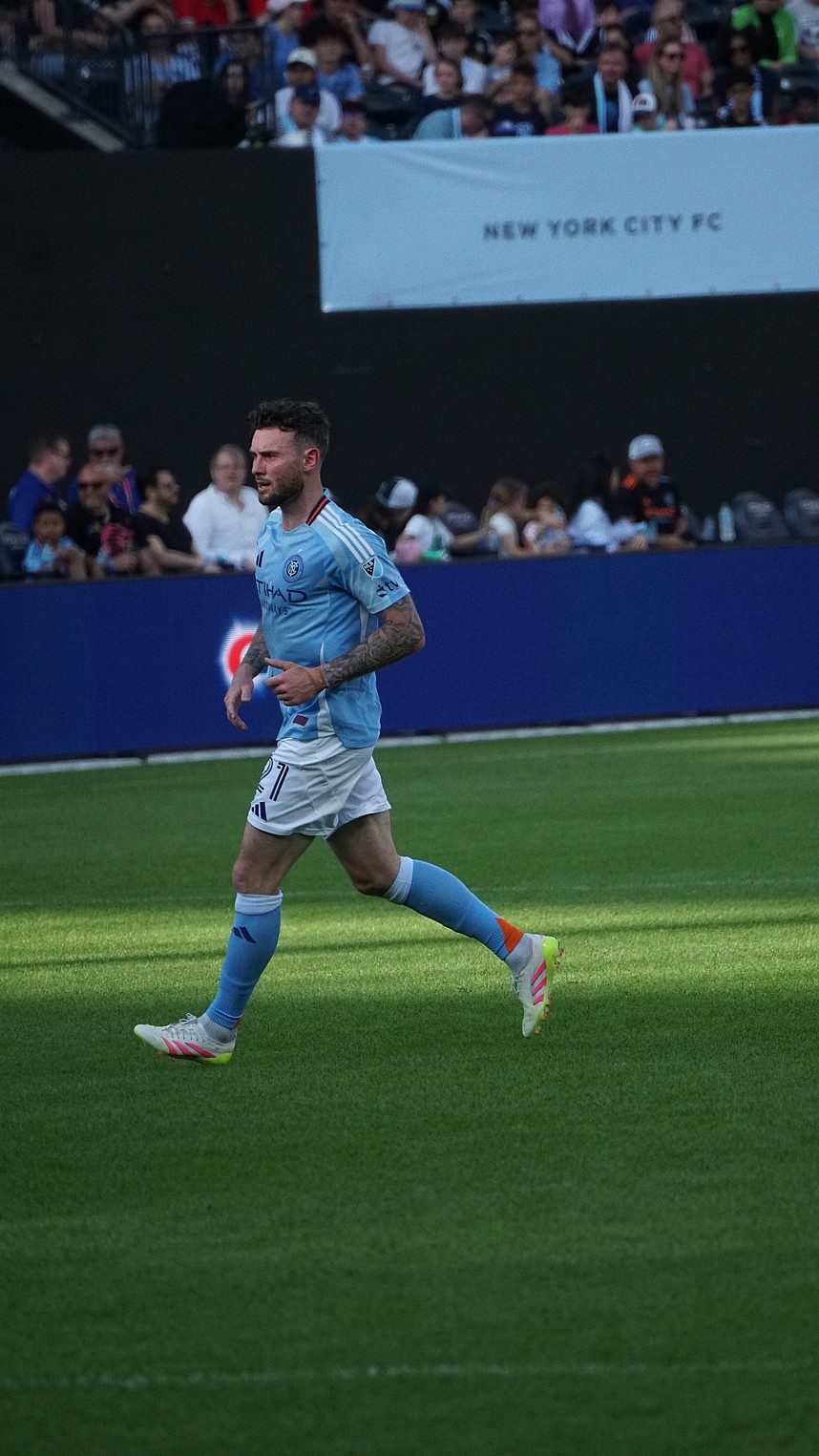 Aiden O'Neil's first Derby match with New York City FC | Credit: Brandon Samaroo
