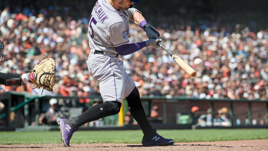 Randal Grichuk during his time with the Colorado Rockies before joining the Yankees