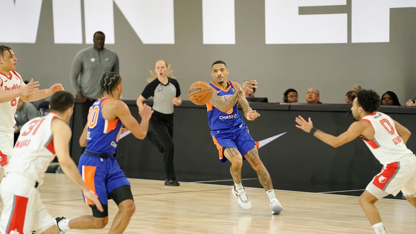 NBA: G League-Showcase Cup-Memphis Hustle at Westchester Knicks, Obadiah Noel