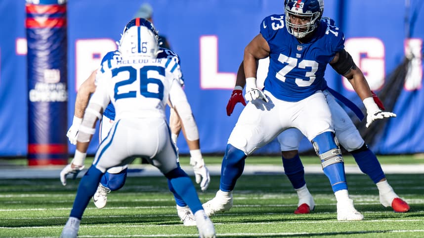 nfl: indianapolis colts at new york giants, evan neal
