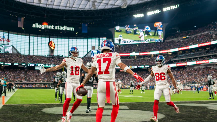 nfl: new york giants at las vegas raiders, wan'dale robinson