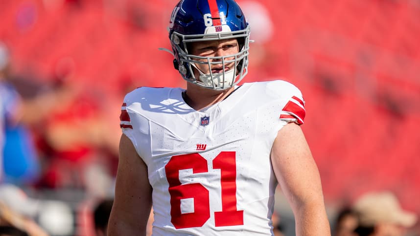New York Giants center John Michael Schmitz Jr. (61) before the game against the San Francisco 49ers at Levi's Stadium
