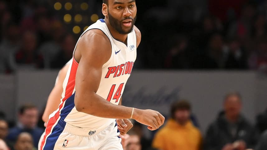 Detroit Pistons guard Alec Burks (14)  (New York Knicks trade target)