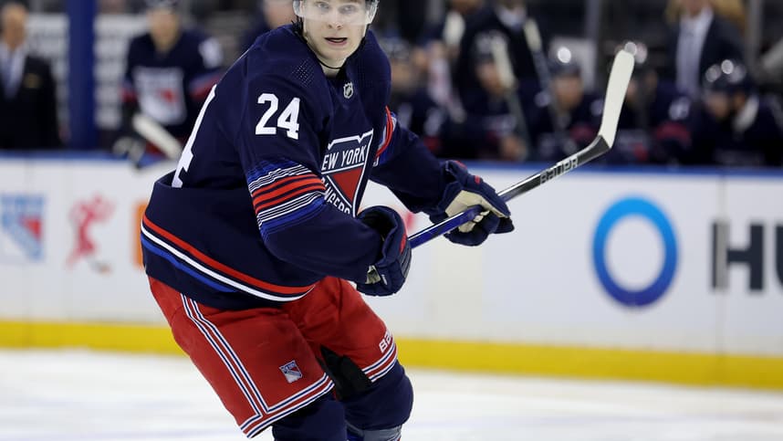 New York Rangers right wing Kaapo Kakko (24) skates against the Washington Capitals during the third period at Madison Square Garden
