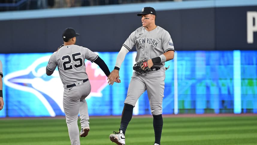mlb: new york yankees at toronto blue jays, aaron judge