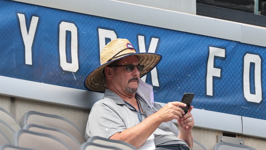 nfl: new york giants-blue & white scrimmage, dave gettleman, giants