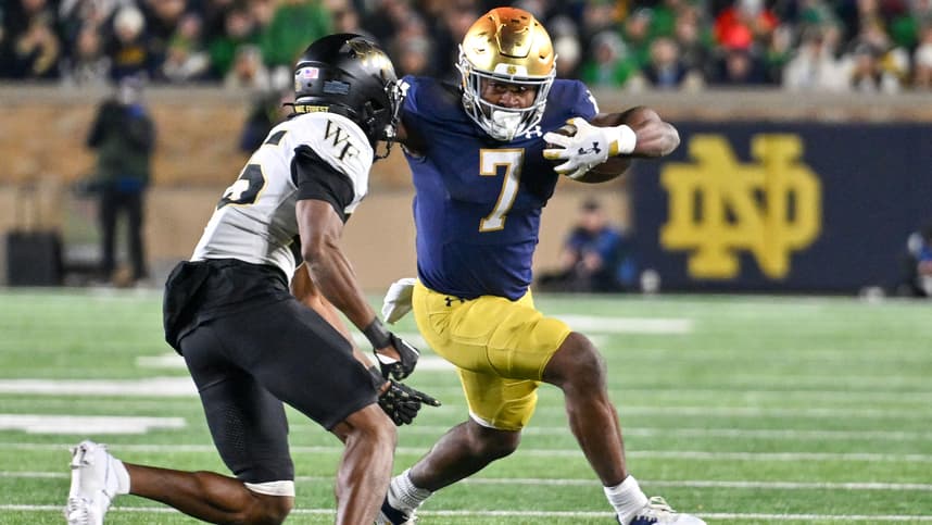 ncaa football: wake forest at notre dame, audric estime, new york giants