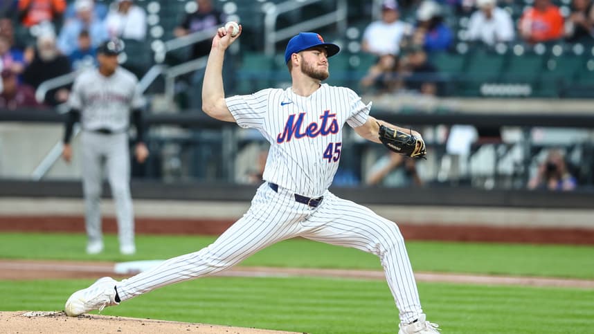 May 30, 2024; New York City, New York, USA; New York Mets starting pitcher Christian Scott (45) pitches in the first inning against the Arizona Diamondbacks at Citi Field. Mandatory Credit: Wendell Cruz-USA TODAY Sports