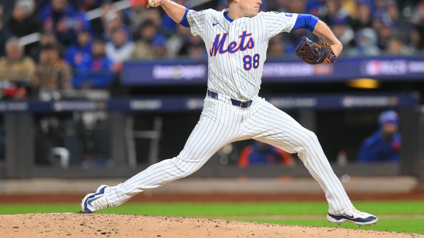 Oct 17, 2024; New York City, New York, USA; New York Mets pitcher Phil Maton (88) throws a pitch against the Los Angeles Dodgers in the sixth inning during game four of the NLCS for the 2024 MLB playoffs at Citi Field. Mandatory Credit: John Jones-Imagn Images