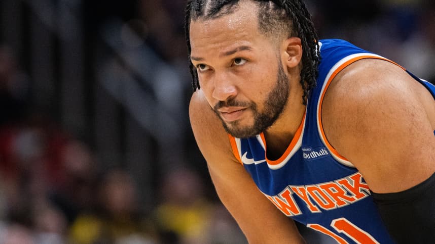 Nov 10, 2024; Indianapolis, Indiana, USA;  New York Knicks guard Jalen Brunson (11) in the second half against the Indiana Pacers at Gainbridge Fieldhouse. Mandatory Credit: Trevor Ruszkowski-Imagn Images