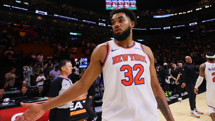 NBA: New York Knicks at Miami Heat, karl-anthony towns