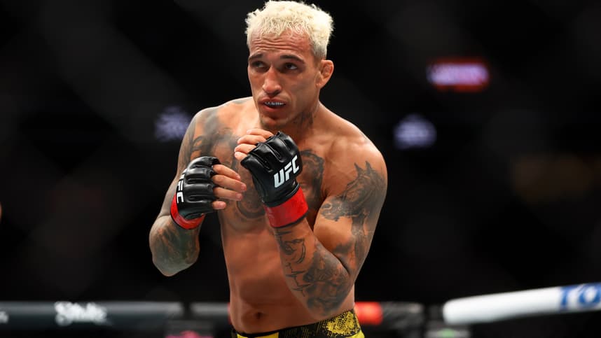 Apr 13, 2024; Las Vegas, Nevada, USA; Charles Oliveira during UFC 300 at T-Mobile Arena. Mandatory Credit: Mark J. Rebilas-Imagn Images