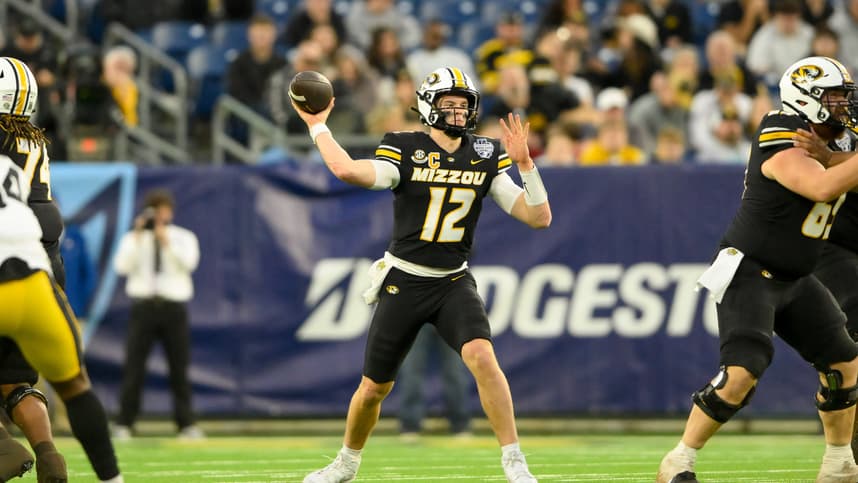 NCAA Football: Music City Bowl-Iowa at Missouri, brady cook, new york jets