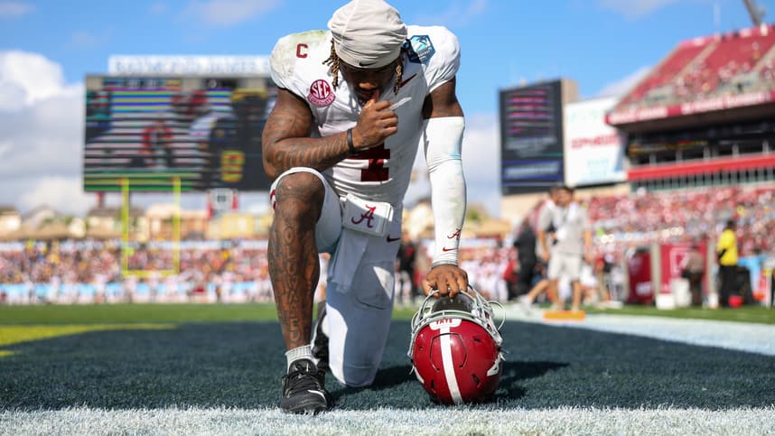 NCAA Football: ReliaQuest Bowl-Alabama at Michigan, jalen milroe, new york giants